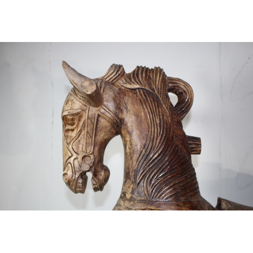 14 - ETHNIC WOODEN ROCKING HORSE 
87 X 97CM