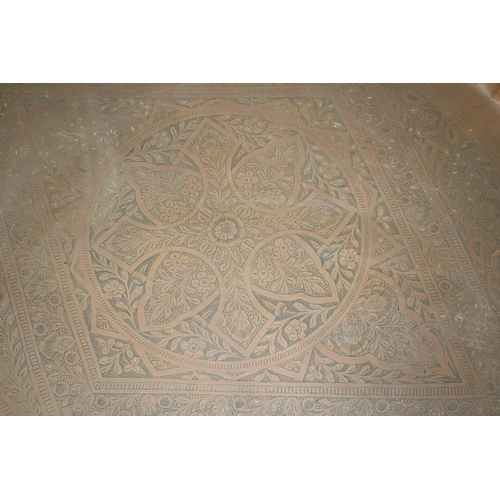 57 - LARGE BENDRAS BRASS TOPPED TABLE
86 X 40 X 50CM