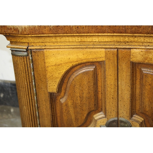 59 - INTERESTING MARBLE TOPPED CUPBOARD with SIDE PANNELLS 
107 X 54 X 80CM