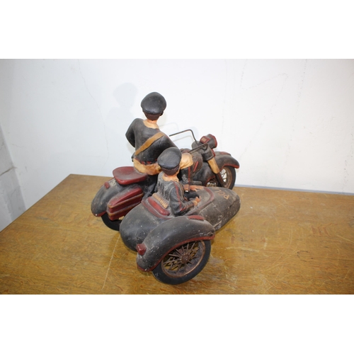 592 - POLICE BIKE AND SIDE CAR MODEL 
50 X 33 X 38CM