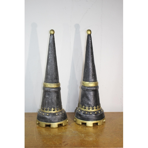 593 - PAIR OF LARGE MEDIEVAL STYLE TORCH HOLDERS 
70CM