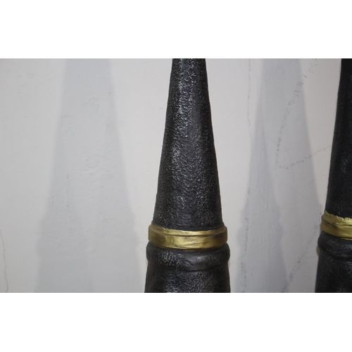 593 - PAIR OF LARGE MEDIEVAL STYLE TORCH HOLDERS 
70CM