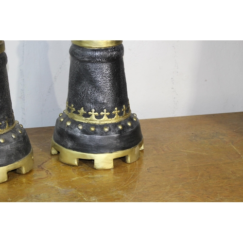 593 - PAIR OF LARGE MEDIEVAL STYLE TORCH HOLDERS 
70CM