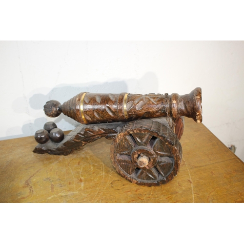 599 - 2 X WOODEN CANNONS 
60CM