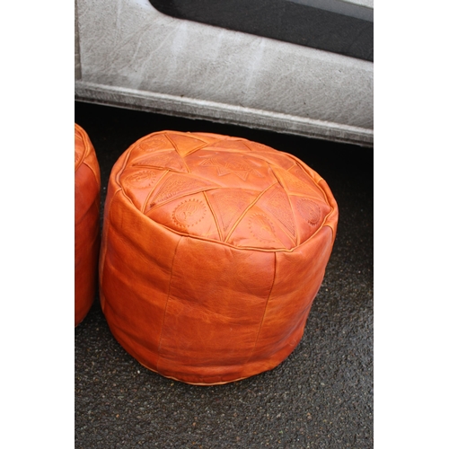 5 - PAIR OF LEATHER POUFES
44 X 36CM