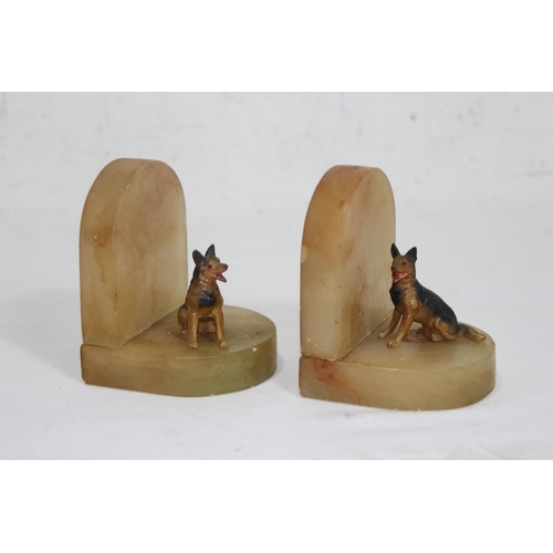 897 - PAIR OF ART DECO COLD PAINTED ALSATIAN DOG BOOK ENDS
10 X 8CM