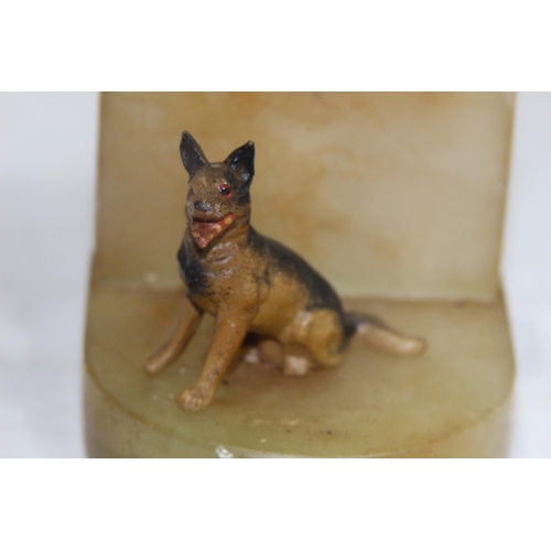 897 - PAIR OF ART DECO COLD PAINTED ALSATIAN DOG BOOK ENDS
10 X 8CM