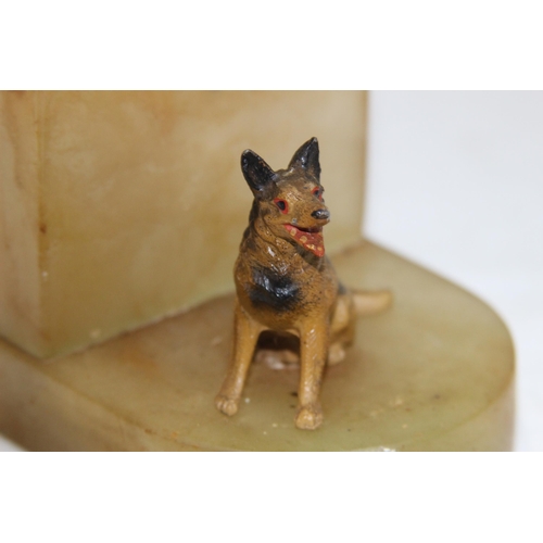 897 - PAIR OF ART DECO COLD PAINTED ALSATIAN DOG BOOK ENDS
10 X 8CM