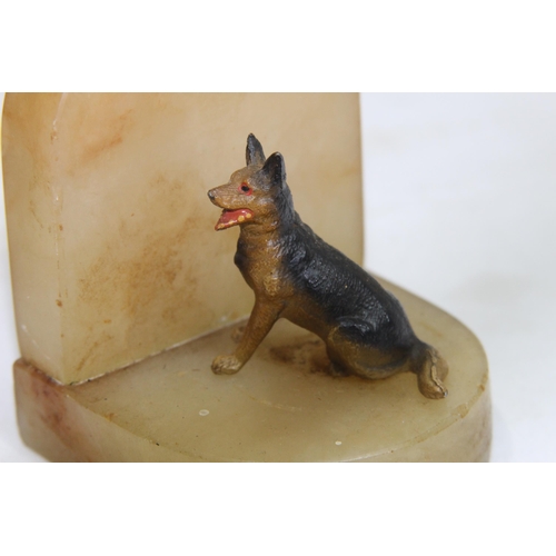 897 - PAIR OF ART DECO COLD PAINTED ALSATIAN DOG BOOK ENDS
10 X 8CM