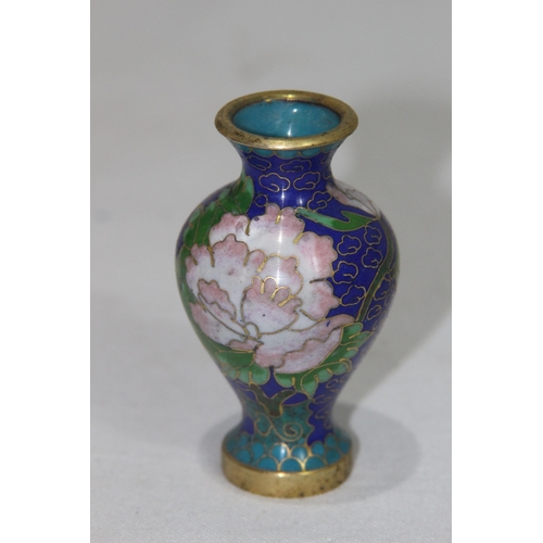 898 - THREE SMALL ORIENTAL CLOISONNÉ ENAMEL VASES
10CM