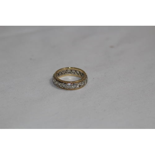 1312 - 9CT GOLD FULL ETERNITY RING - 3.61G - SIZE M