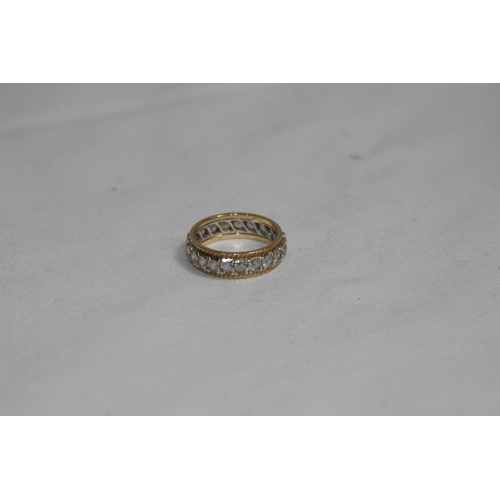 1312 - 9CT GOLD FULL ETERNITY RING - 3.61G - SIZE M