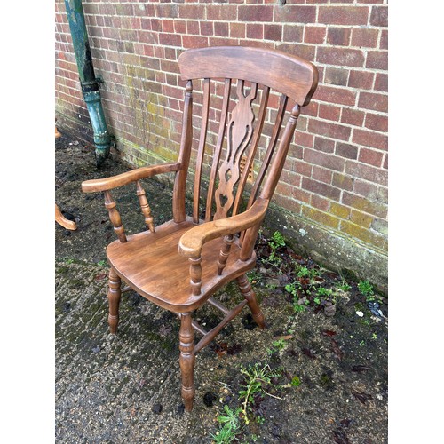 4 - VINTAGE LOCALLY MADE GRANDFATHER CHAIR
63 X 55 X 115CM