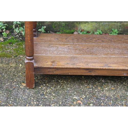 17 - VINTAGE PRIORY STYLE CONSOLE TABLE AND ONE OTHER 
120 X 37 X 75CM