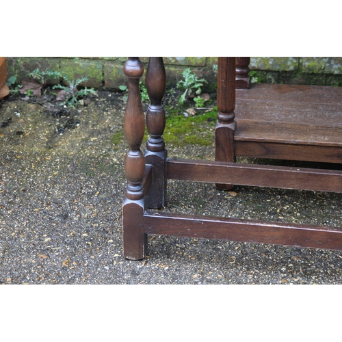 17 - VINTAGE PRIORY STYLE CONSOLE TABLE AND ONE OTHER 
120 X 37 X 75CM