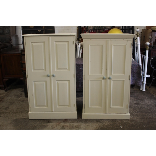 52 - 2 X PAINTED PINE CHILDS WARDROBES 
80 X 55 X 135CM