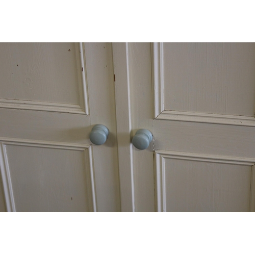 52 - 2 X PAINTED PINE CHILDS WARDROBES 
80 X 55 X 135CM