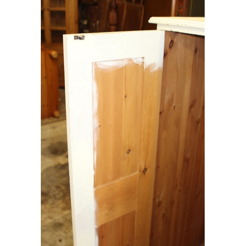 52 - 2 X PAINTED PINE CHILDS WARDROBES 
80 X 55 X 135CM