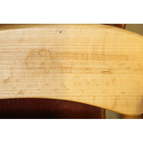 6 - RETRO 1960'S DESIGNED BY HANS J WEGNER FOR FDB MOBLER J16 BEECH AND PAPERCORD ROCKING CHAIR 
66 X 11... 