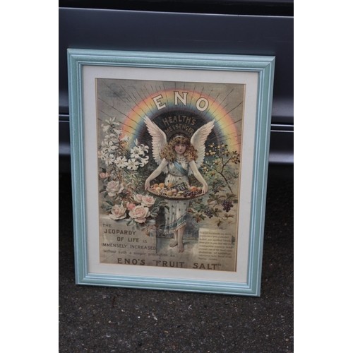 67 - ENO ADVERTISING PRINT AND 2 PEAR PRINTS
35 x 46CM