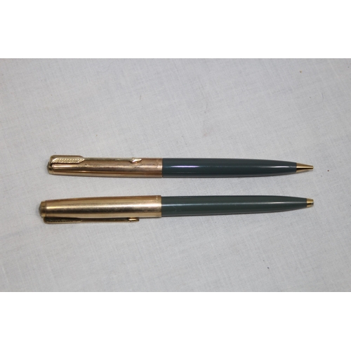 548 - BOXED PARKER PEN AND PENCIL SET IN 12CT ROLLED GOLD
