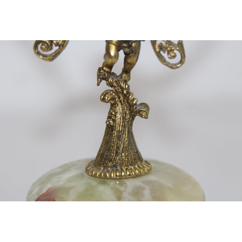 550 - ANTIQUE GILT BRONZE AND ONYX BOUDOIR CLOCK
