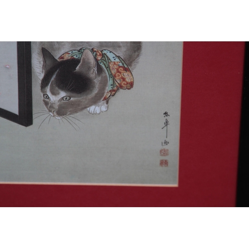 74 - ORIENTAL PRINT ON SILK
38 X 31CM