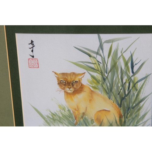 76 - 2 ORIENTAL WATERCOLOURS AND A SILK SCREEN PRINT
54 X 48CM