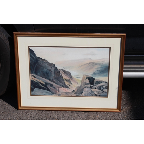 77 - SIGNED J. CAMPBELL 87 WATERCOLOUR OF A MOUNTAIN SCENE
57 X 75CM