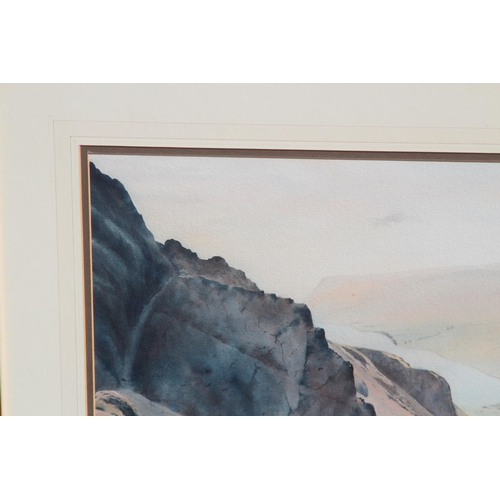 77 - SIGNED J. CAMPBELL 87 WATERCOLOUR OF A MOUNTAIN SCENE
57 X 75CM