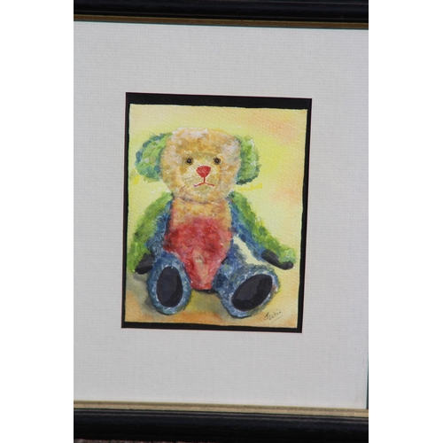 78 - SIGNED LIMITED EDITION PRINT CAPTAIN CAT AND A SIGNED WATERCOLOUR OF A TEDDY BEAR
33 X 46CM