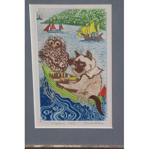 78 - SIGNED LIMITED EDITION PRINT CAPTAIN CAT AND A SIGNED WATERCOLOUR OF A TEDDY BEAR
33 X 46CM