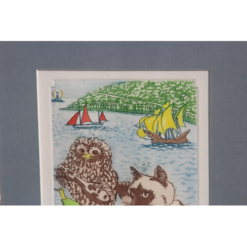 78 - SIGNED LIMITED EDITION PRINT CAPTAIN CAT AND A SIGNED WATERCOLOUR OF A TEDDY BEAR
33 X 46CM