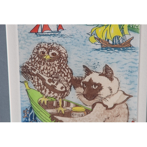 78 - SIGNED LIMITED EDITION PRINT CAPTAIN CAT AND A SIGNED WATERCOLOUR OF A TEDDY BEAR
33 X 46CM