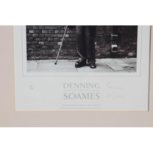 79 - LIMITED EDITION PRINT OF LORD DENNING SIGNED BY HIMSELF AND PHOTOGRAPHER SALLY SOAMES
52 X 68CM