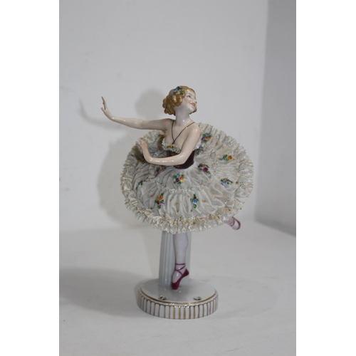 518 - DRESDEN FIGURINE OF A BALLERINA 
26CM