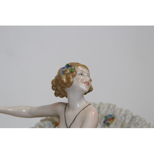 518 - DRESDEN FIGURINE OF A BALLERINA 
26CM