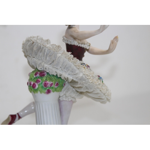 518 - DRESDEN FIGURINE OF A BALLERINA 
26CM