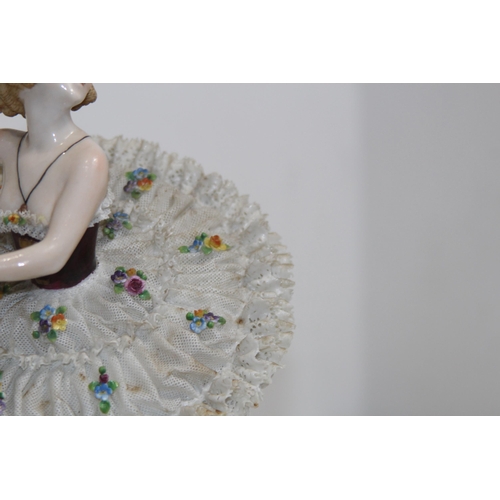 518 - DRESDEN FIGURINE OF A BALLERINA 
26CM