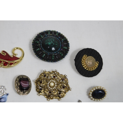 555 - QUANTITY OF GOOD BROOCHES