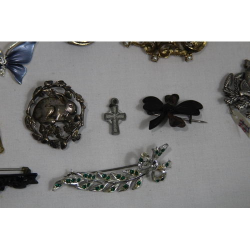 555 - QUANTITY OF GOOD BROOCHES