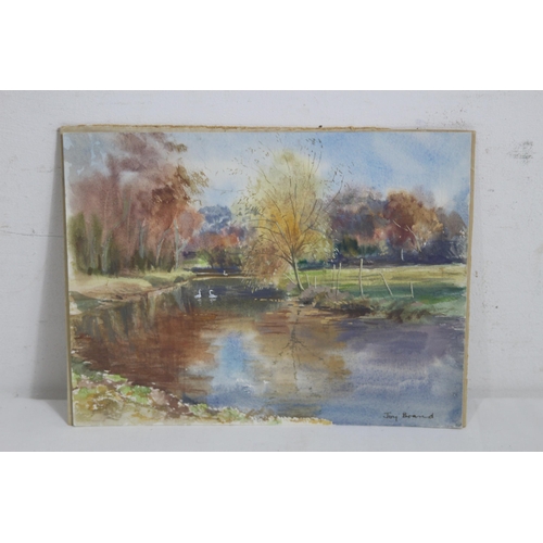 97 - JOY BRAND 1993 WATERCOLOUR OF BASINGSTOKE CANAL 
30 X 23CM