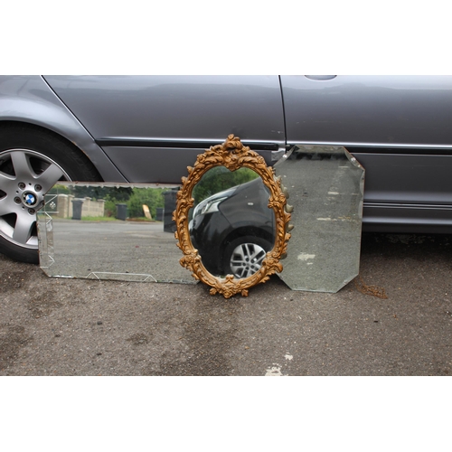 104 - THREE MISCELLANEOUS MIRRORS
70 X 50CM
