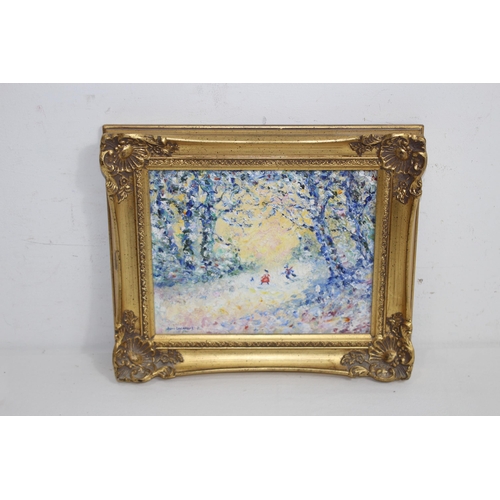 110 - SIGNED JUNE LOCKHART OIL ON BOARD 
24 X 19CM