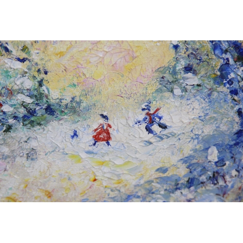 110 - SIGNED JUNE LOCKHART OIL ON BOARD 
24 X 19CM