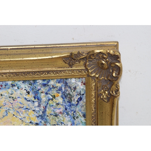 110 - SIGNED JUNE LOCKHART OIL ON BOARD 
24 X 19CM