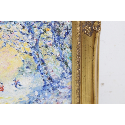 110 - SIGNED JUNE LOCKHART OIL ON BOARD 
24 X 19CM