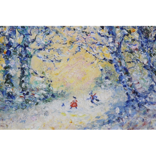 110 - SIGNED JUNE LOCKHART OIL ON BOARD 
24 X 19CM