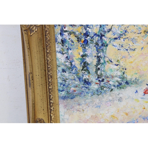 110 - SIGNED JUNE LOCKHART OIL ON BOARD 
24 X 19CM