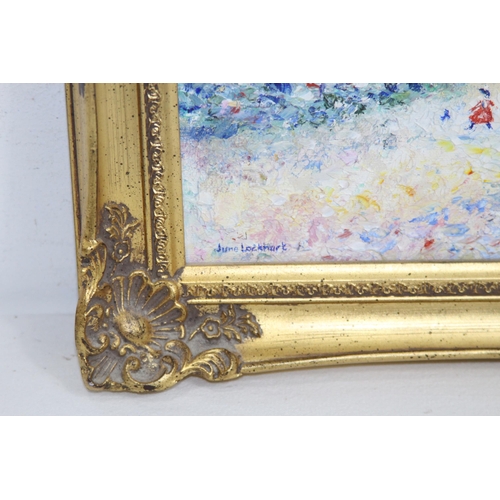 110 - SIGNED JUNE LOCKHART OIL ON BOARD 
24 X 19CM